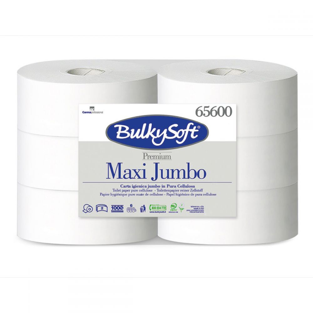 Set of 6 Maxi Jumbo toilet paper rolls