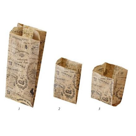 Set 1000/2000 gusset bags in Vintage paper