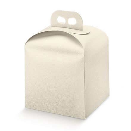 White leather panettone box
