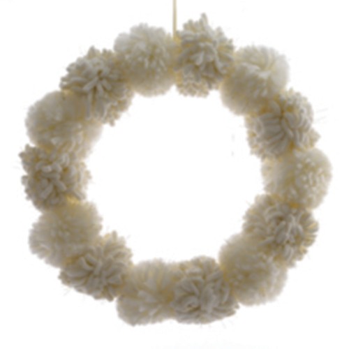 Wool pompons wreath