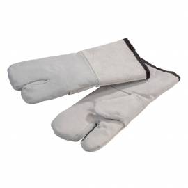 Three-finger leather oven gloves