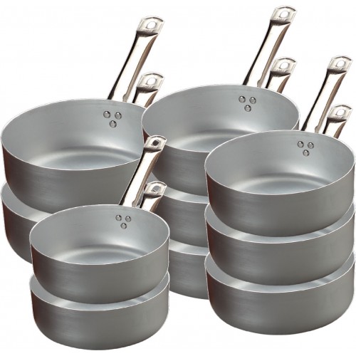Offer set 10 low casseroles aluminium