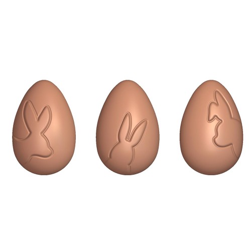 Chocolate eggs with rabbit mold