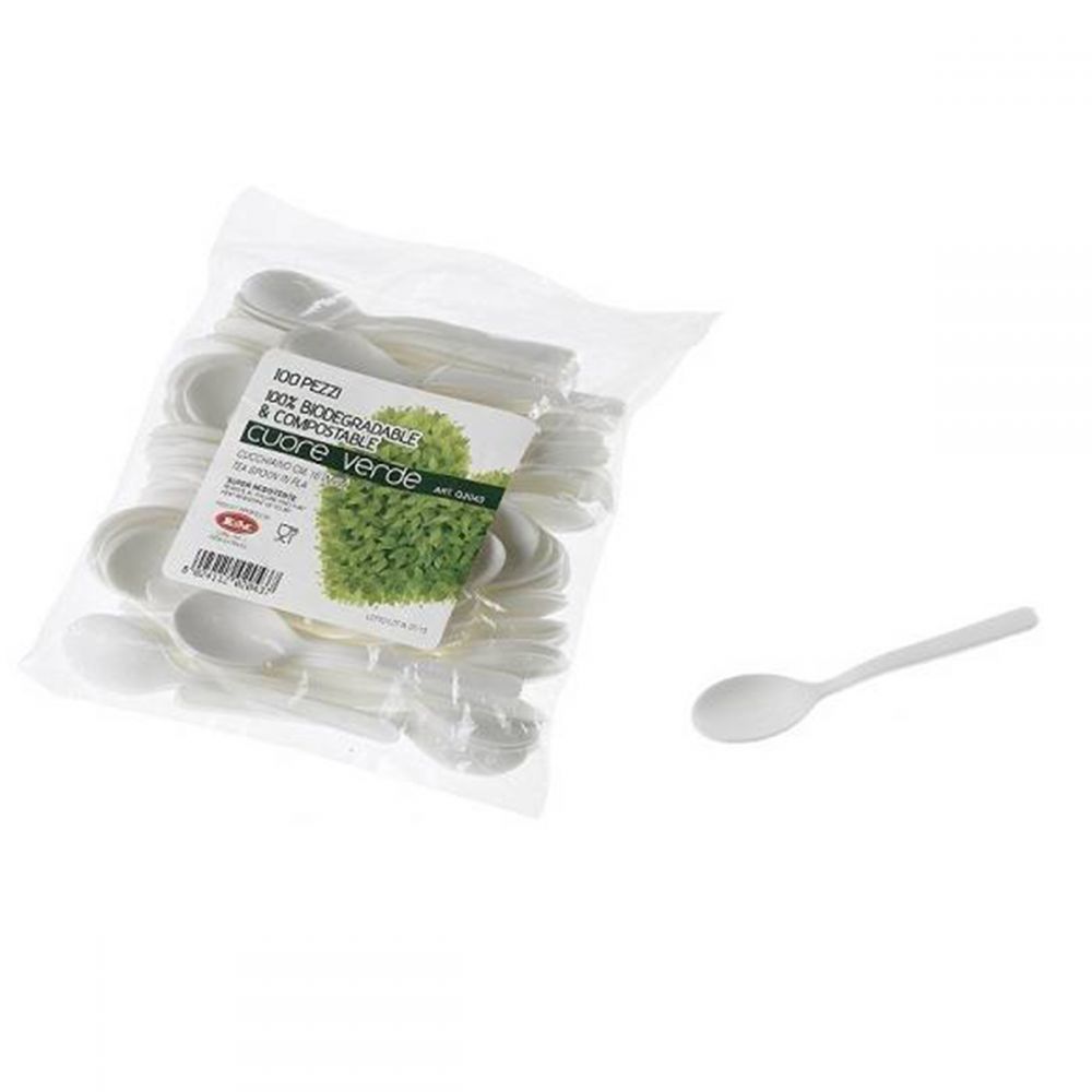 Set of 100 10 Cm Bio spoons