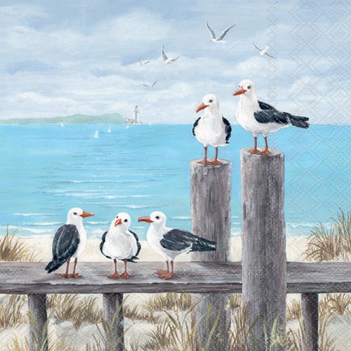 Set 20 Napkins Seagulls by the Sea