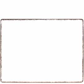 Rectangular plate cm.35x26 Spotrimmed taupe