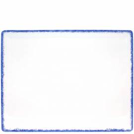 Rectangular plate cm.35x26 Spotrimmed blu
