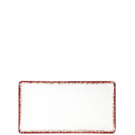 Rectangular plate cm.24x13 SPOTRIMMED RED