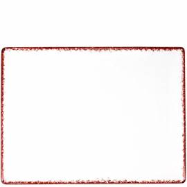 Rectangular plate cm.35x26 SPOTRIMMED RED