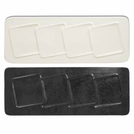 Rectangular plate 4 compartments