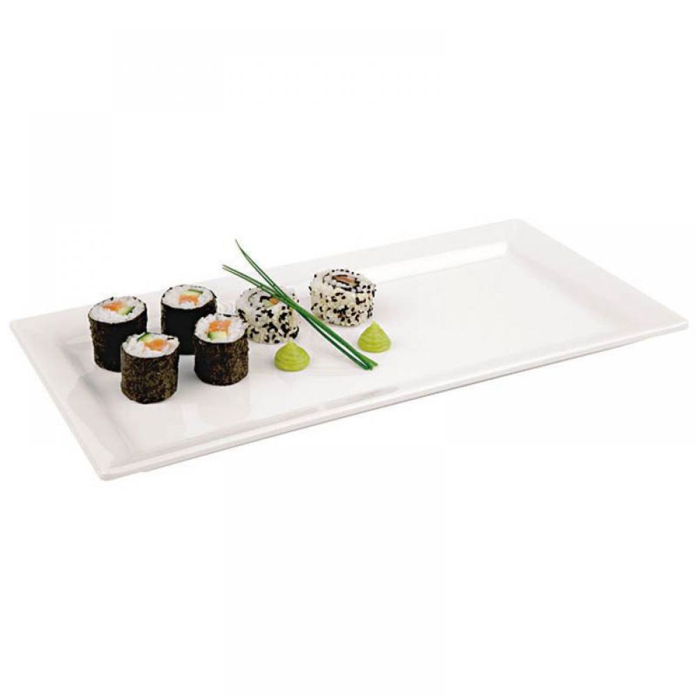 White tray for sushi in melamine