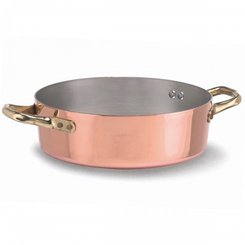 Low casserole in tinned copper