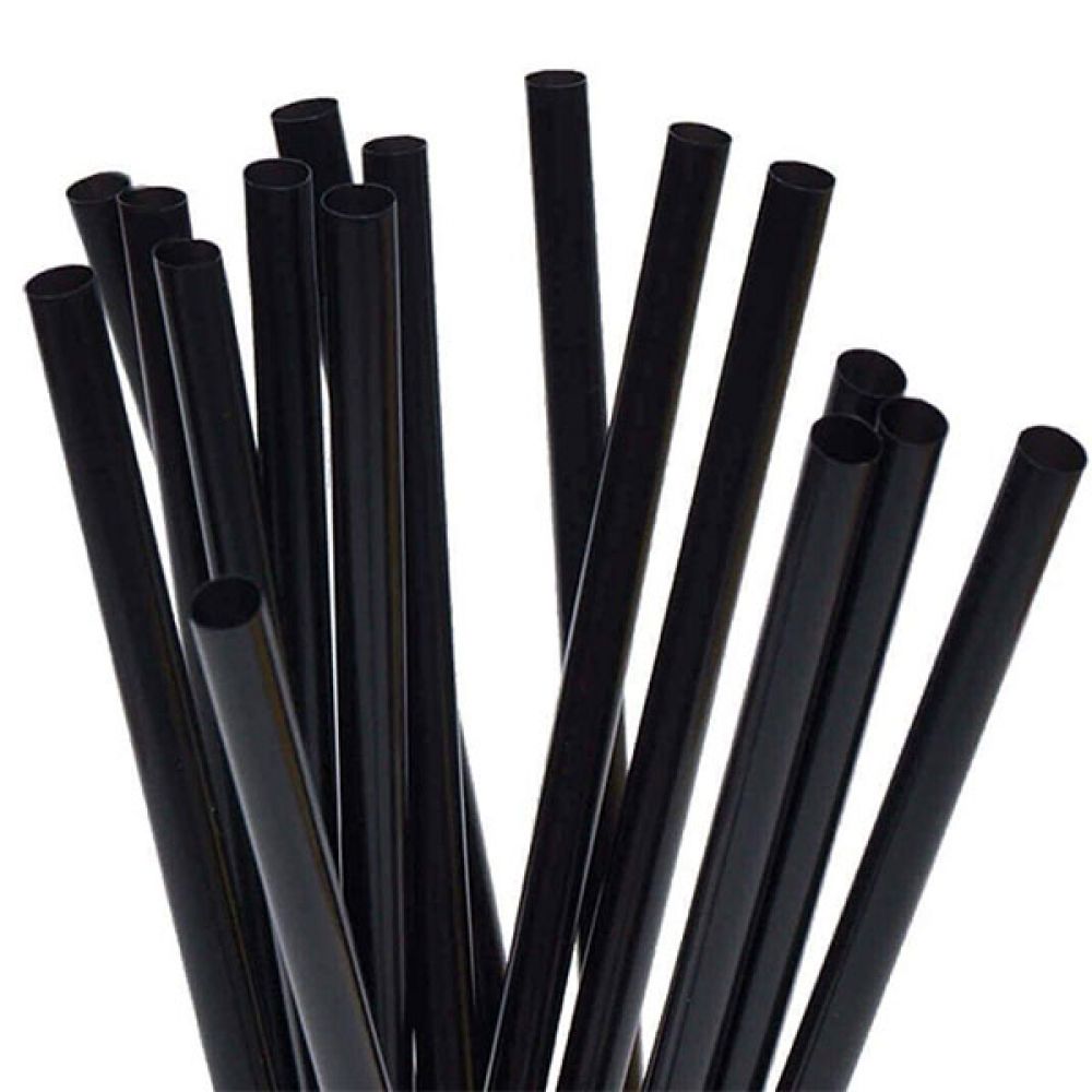 Set 500 black straws biodegradable