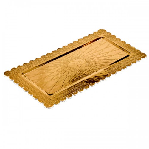 Golden rectangular tray 10kg cardboard